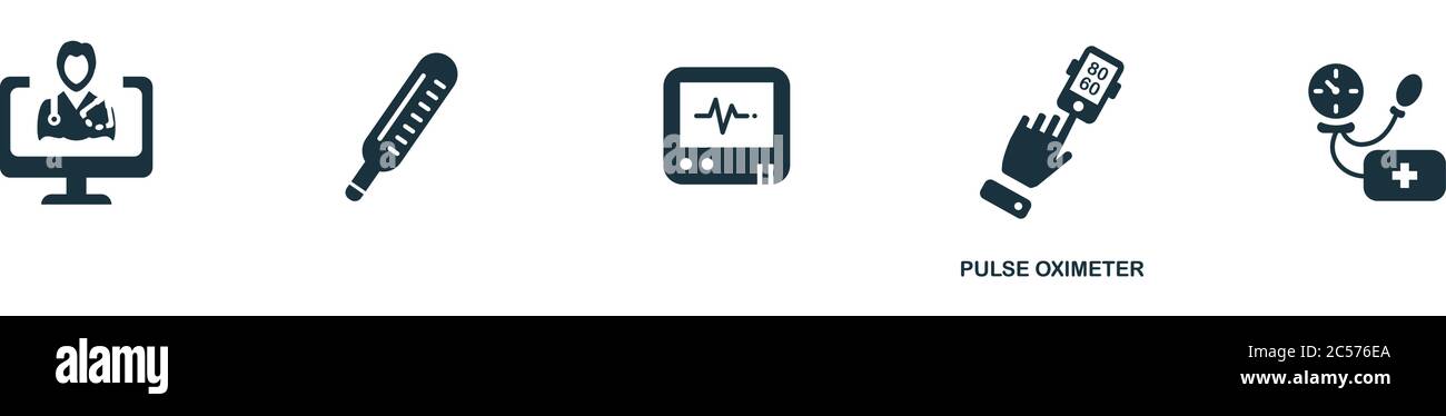 Icona pulsossimetro. Semplice elemento della raccolta digitale della salute. Icona Creative Pulse Oximeter per web design, modelli, infografiche e altro ancora Illustrazione Vettoriale