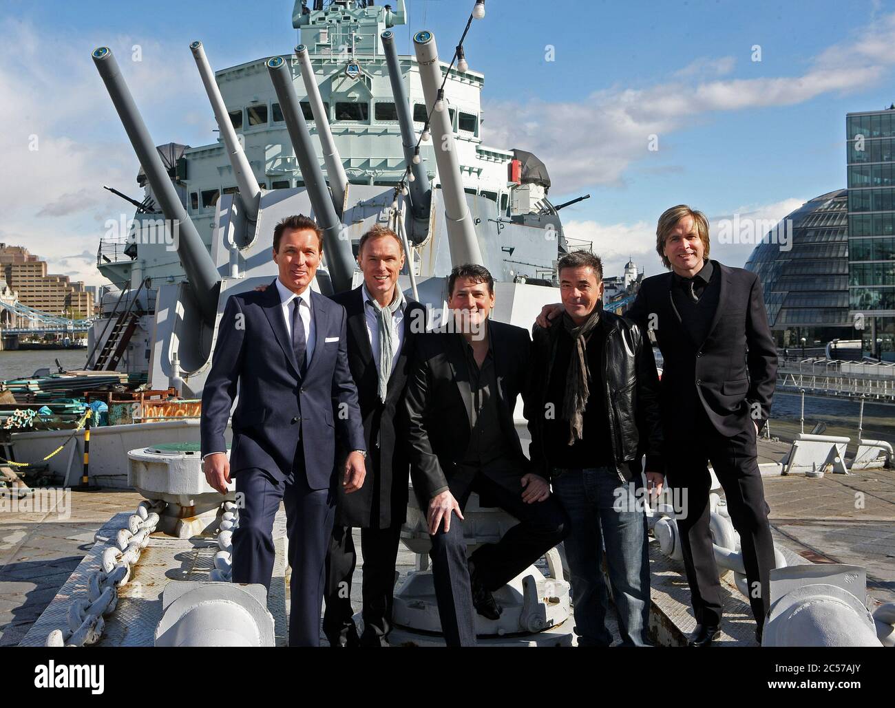 Spandau Ballet Photocall on HMS Belfast, Londra 25 marzo 2009 Foto Stock