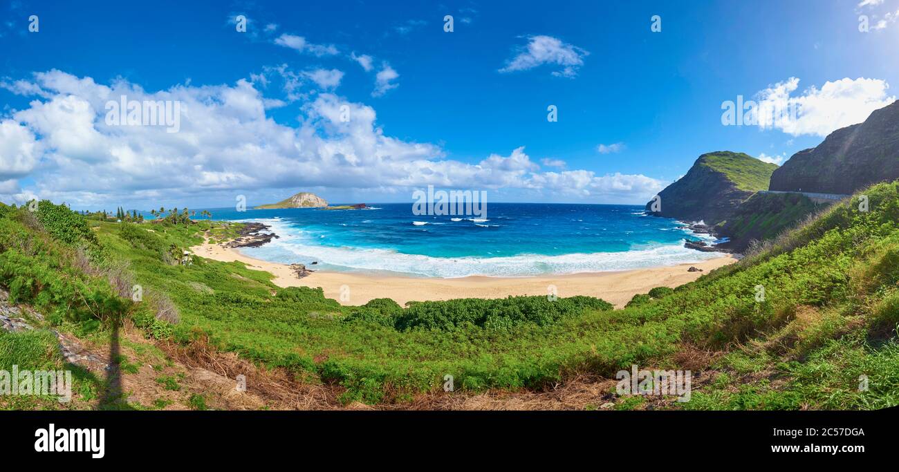 Seascape a Makapu?u Beach da Makapu?u Lookoudr, Kaup? Beach Park, Isole Hawaiiane, Oahu, Hawaii, Aloha state, Stati Uniti Foto Stock