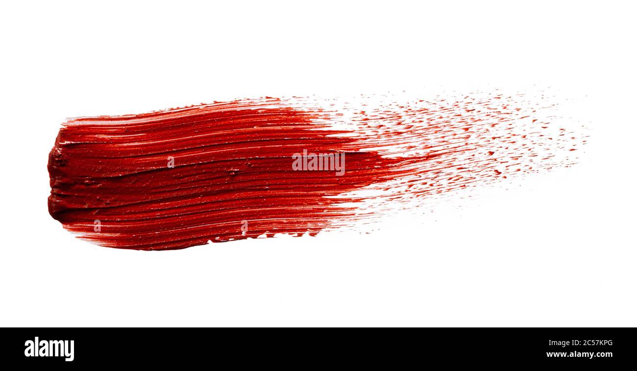 Campione di macchie di rossetto su sfondo bianco Foto Stock