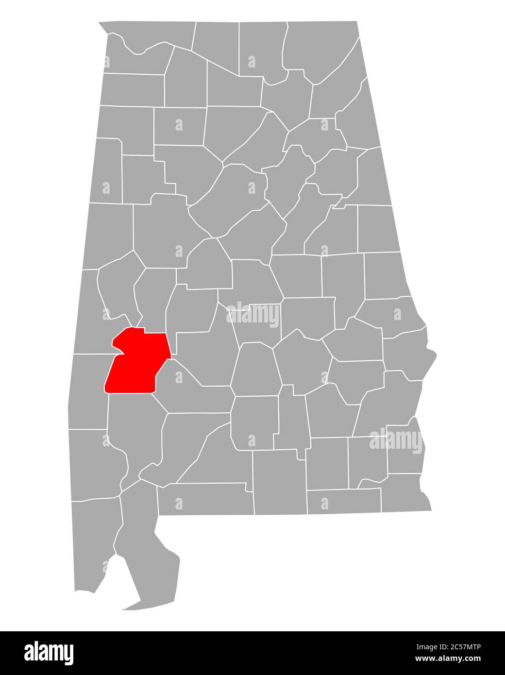 Marengo sulla mappa di Alabama Foto Stock