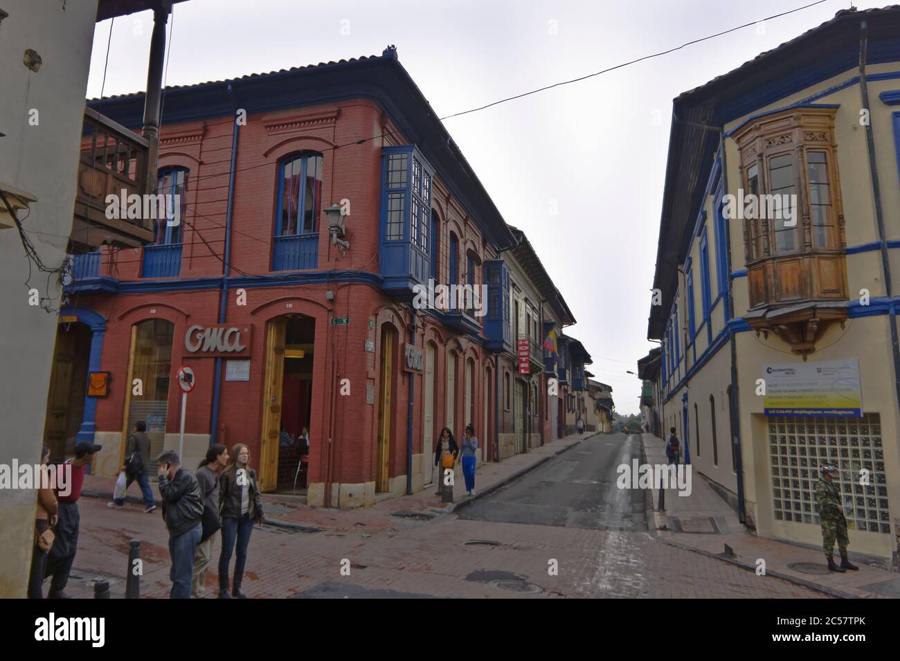 Bogota, vista sulla strada della città vecchia, Colombia, America del Sud Foto Stock