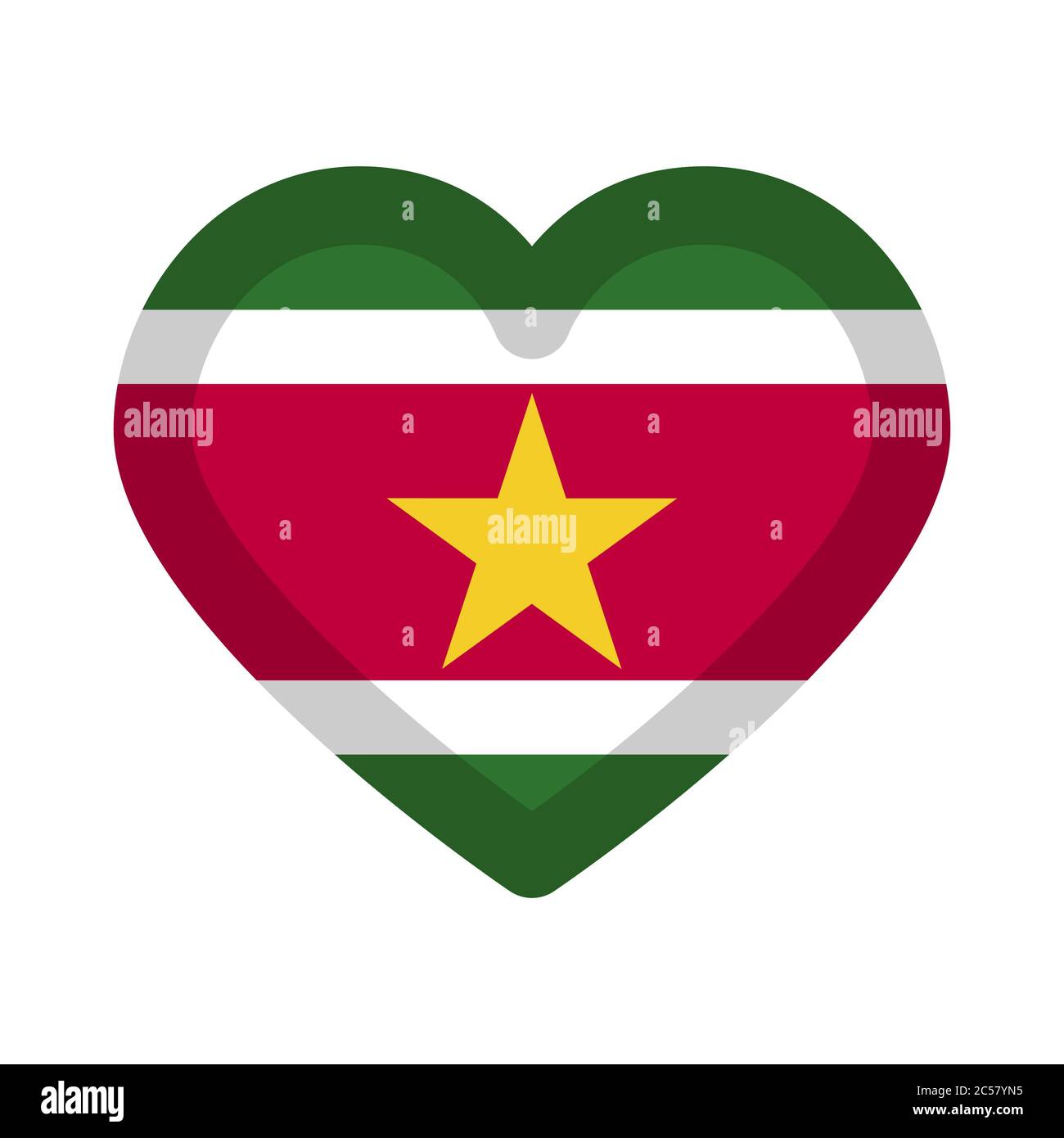 Bandiera nazionale del Suriname in forma di cuore illustrazione vettoriale Illustrazione Vettoriale