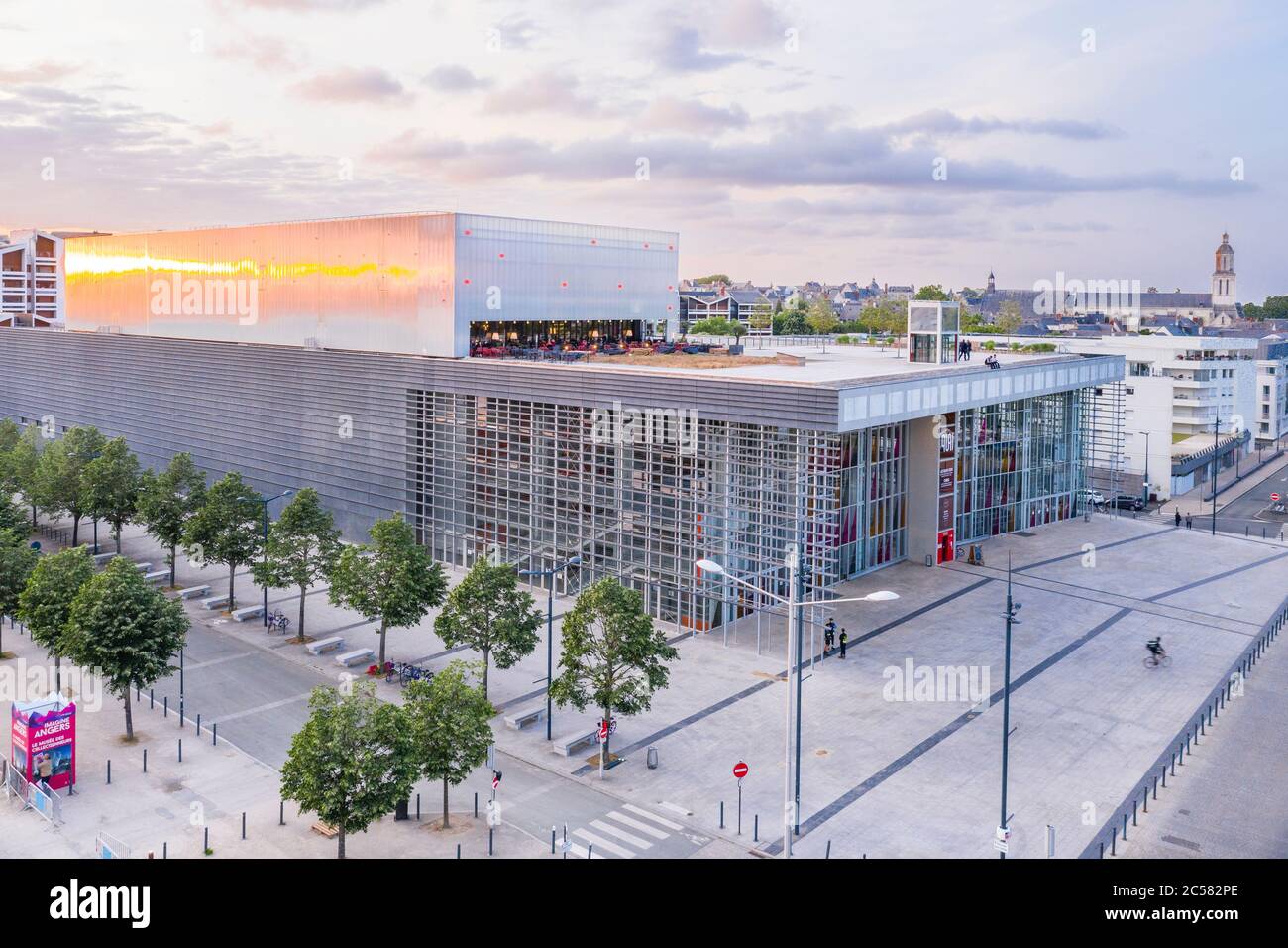 Francia, Maine et Loire, Angers, le Quay, spazio culturale di Angers (vista aerea) // Francia, Maine-et-Loire (49), Angers, le Quai, espace culturel de la Foto Stock