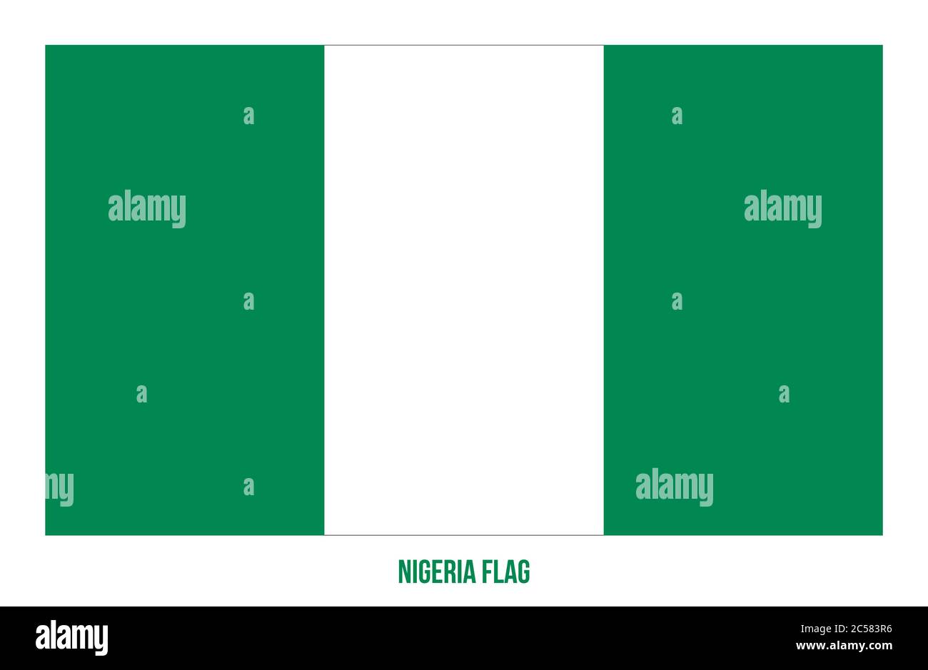 Nigeria Flag Vector Illustrazione Su Sfondo Bianco. Bandiera Nazionale Della Nigeria. Illustrazione Vettoriale