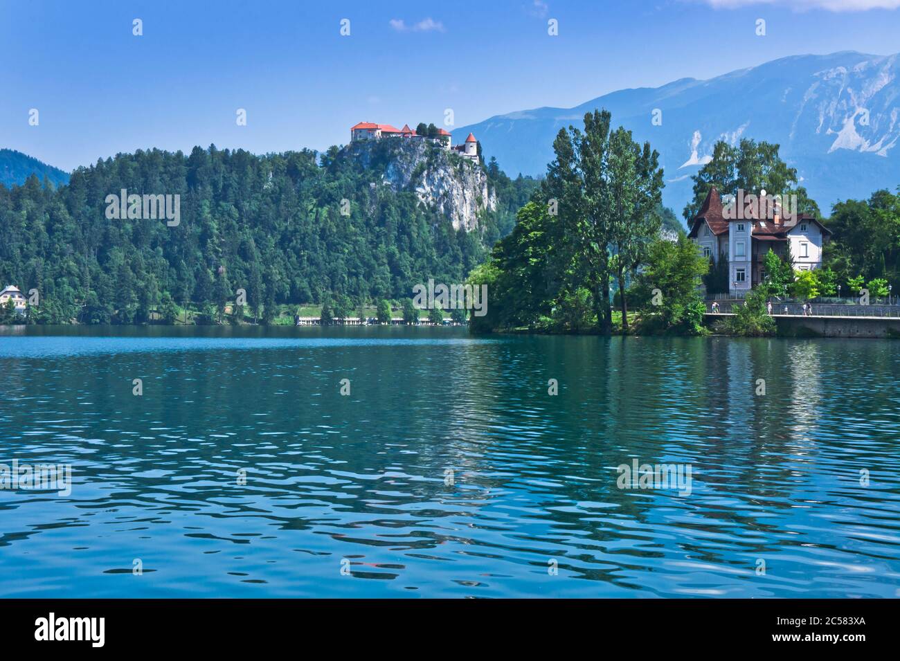Il lago di Bled, Slovenia, Balcani, Europa Foto Stock