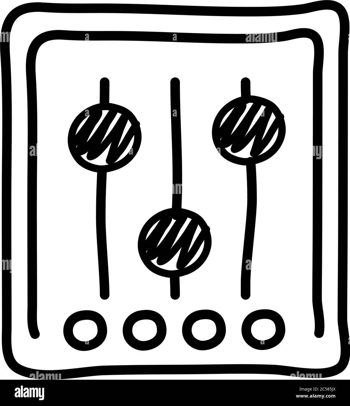 icona stile linea di controllo della console musicale disegno vettoriale Illustrazione Vettoriale