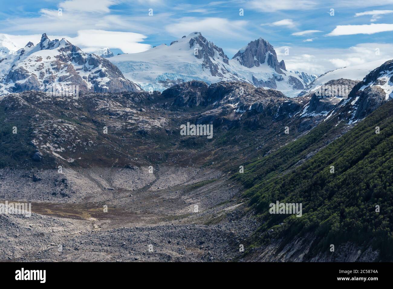 Parco Nazionale Laguna San Rafael, Vista aerea, Regione di Aysen, Patagonia, Cile Foto Stock