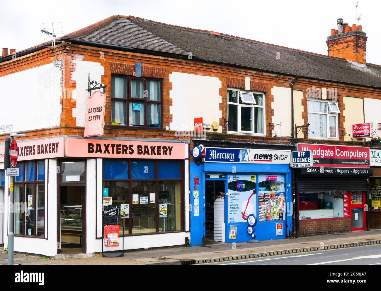 Negozi locali a Leicester, Regno Unito. Foto Stock