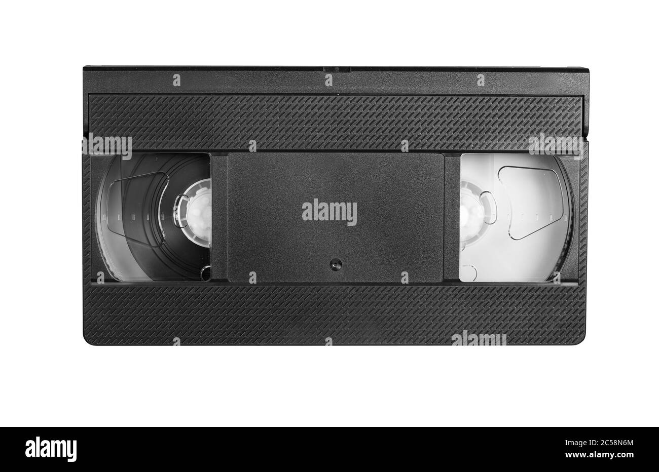 Vecchia videocassetta isolata su sfondo bianco con percorso di ritaglio Foto Stock