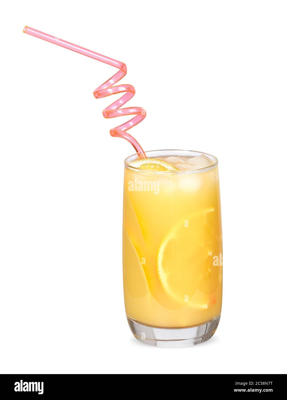Bicchiere di succo di frutta fresca, isolato su sfondo bianco con percorso di ritaglio Foto Stock