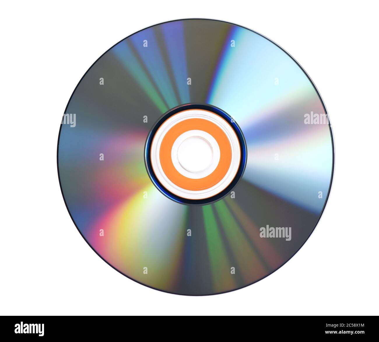 Compact disc isolato su sfondo bianco Foto Stock
