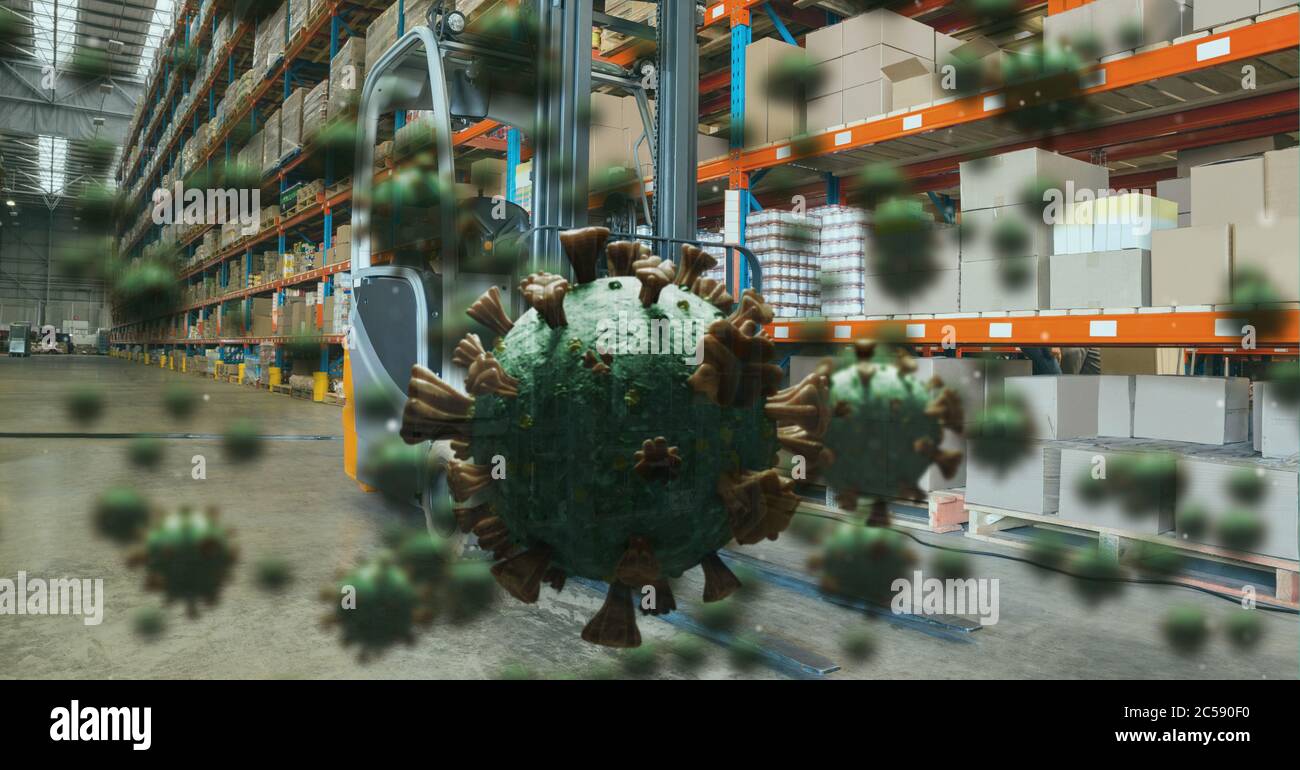 Celle Covid-19 contro magazzino vuoto Foto Stock