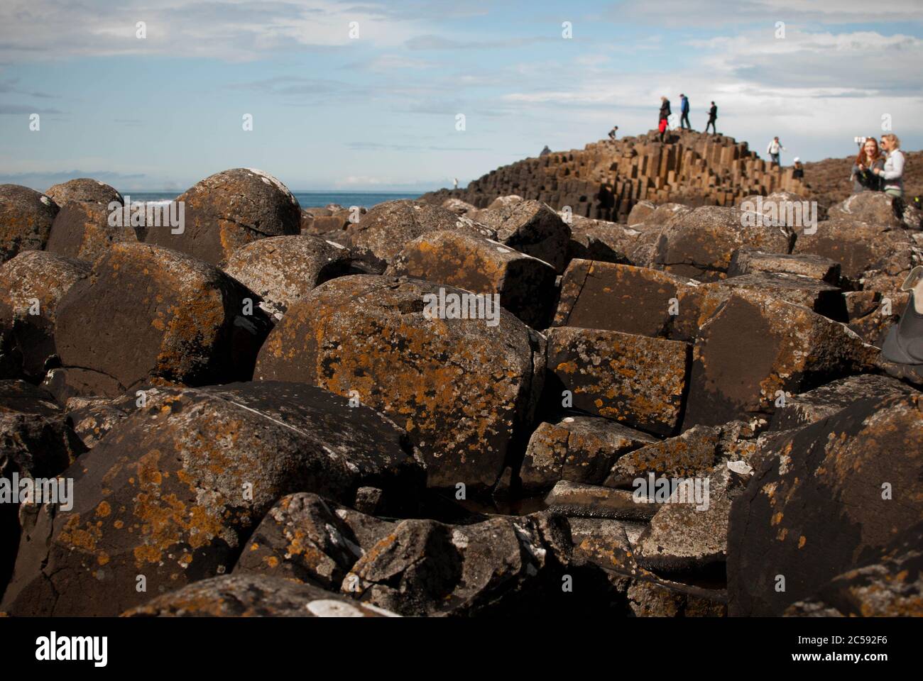 Giant's Causeway terra, luogo turistico Foto Stock