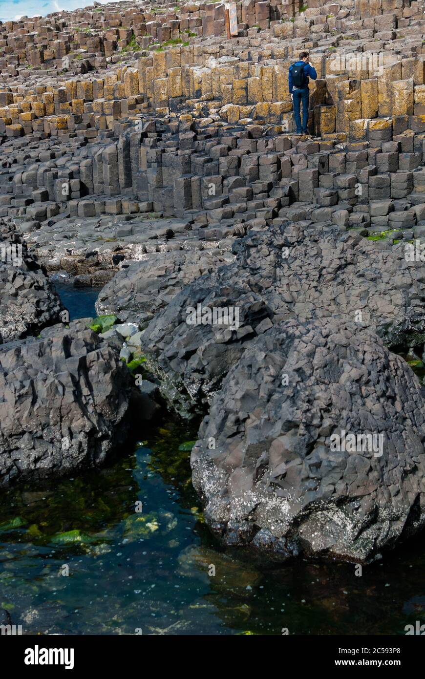 Giant's Causeway terra, luogo turistico Foto Stock