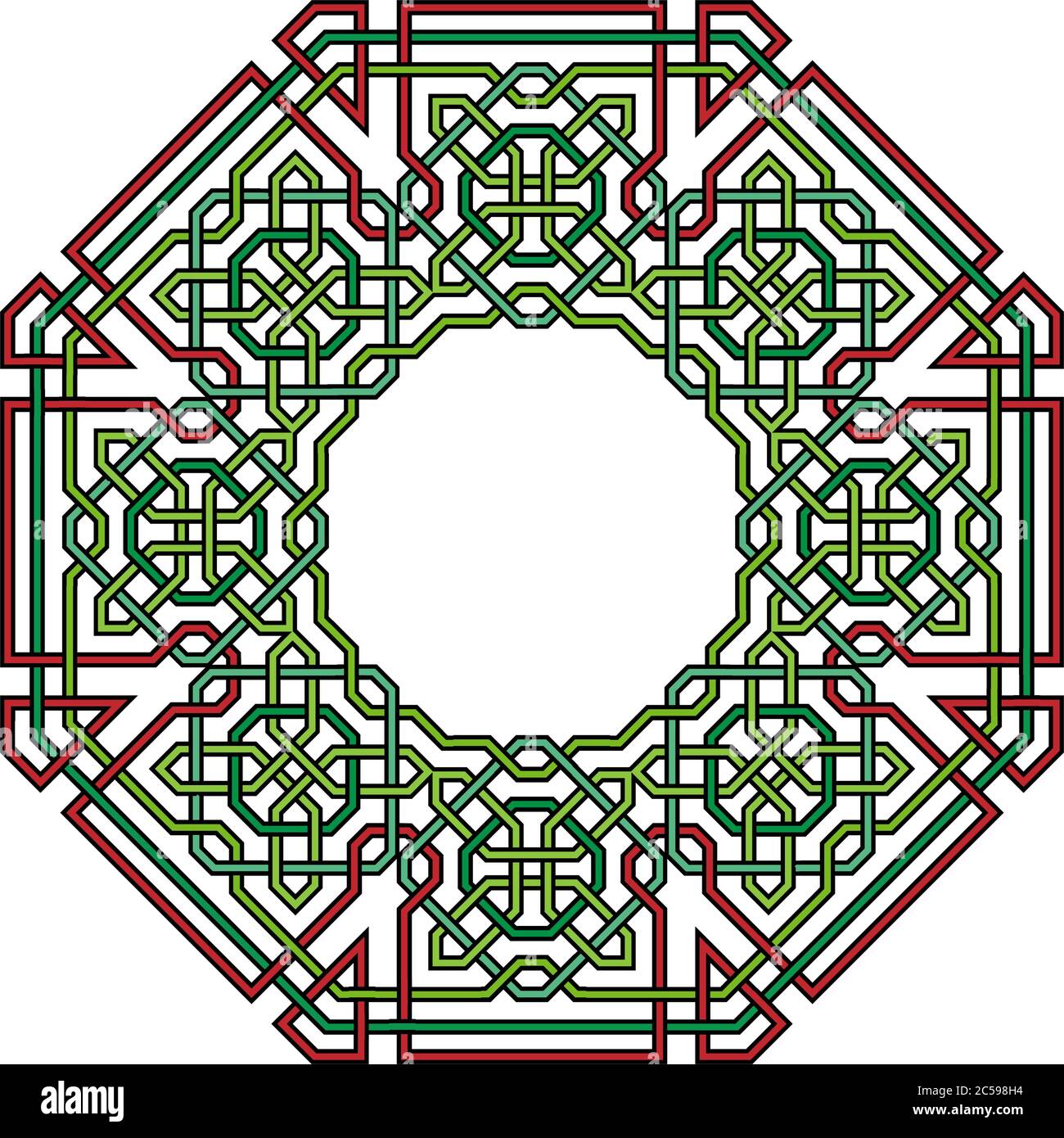Cornice con elementi di design con motivi moderni aggrovigliati, basati su tradizionali modelli arabici orientali. Illustrazione vettoriale. Colori semplici - facile da colorare. Illustrazione Vettoriale