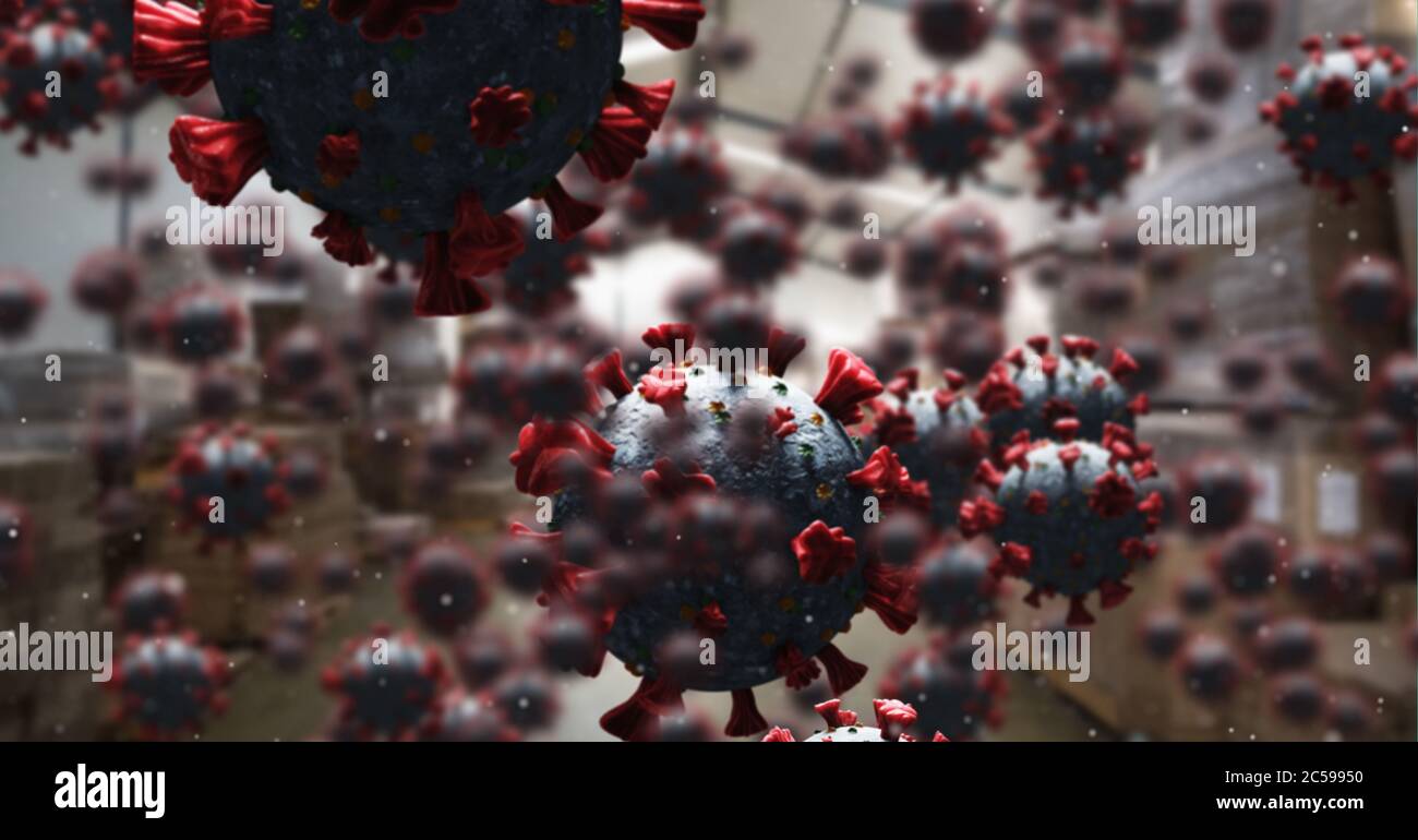 Celle Covid-19 contro magazzino vuoto Foto Stock