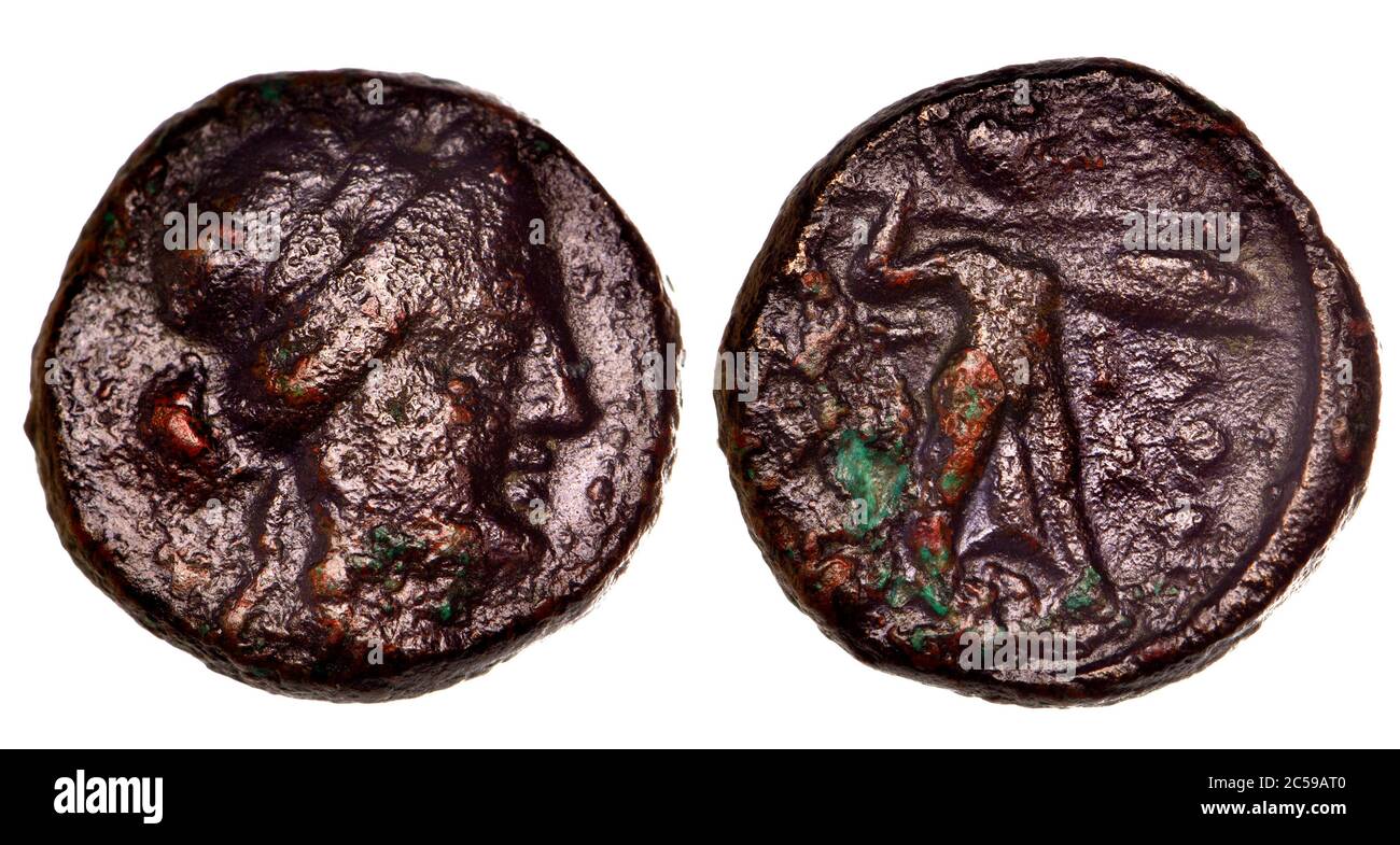Bronzo antico greco medaglia: Thessalian Confederazione (196-146 a.C.) Foto Stock