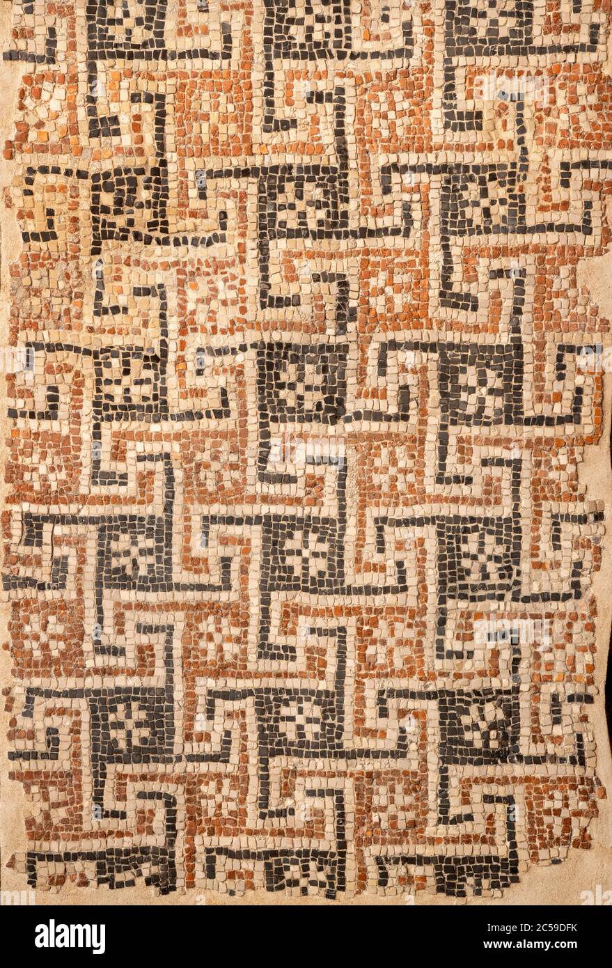 RAVENNA, ITALIA - 29 GENNAIO 2020: Il particolare della pavimentazione in mosaico paleocristiana, costruita dall'anziano nella chiesa di San Giovanni Evangelista. Foto Stock