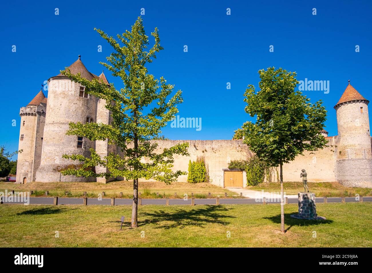 Francia, Senna e Marna, Blandy les Tours, il castello medievale fortificato Foto Stock