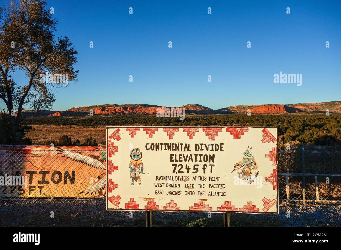 Continental divide sulla Route 66 in New Mexico Foto Stock