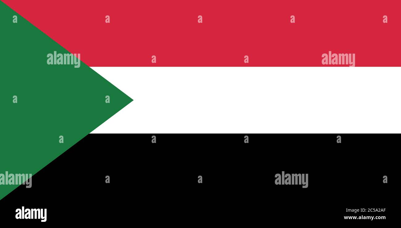Bandiera del Sudan. Proporzione ufficiale. Colori corretti. Illustrazione vettoriale Illustrazione Vettoriale