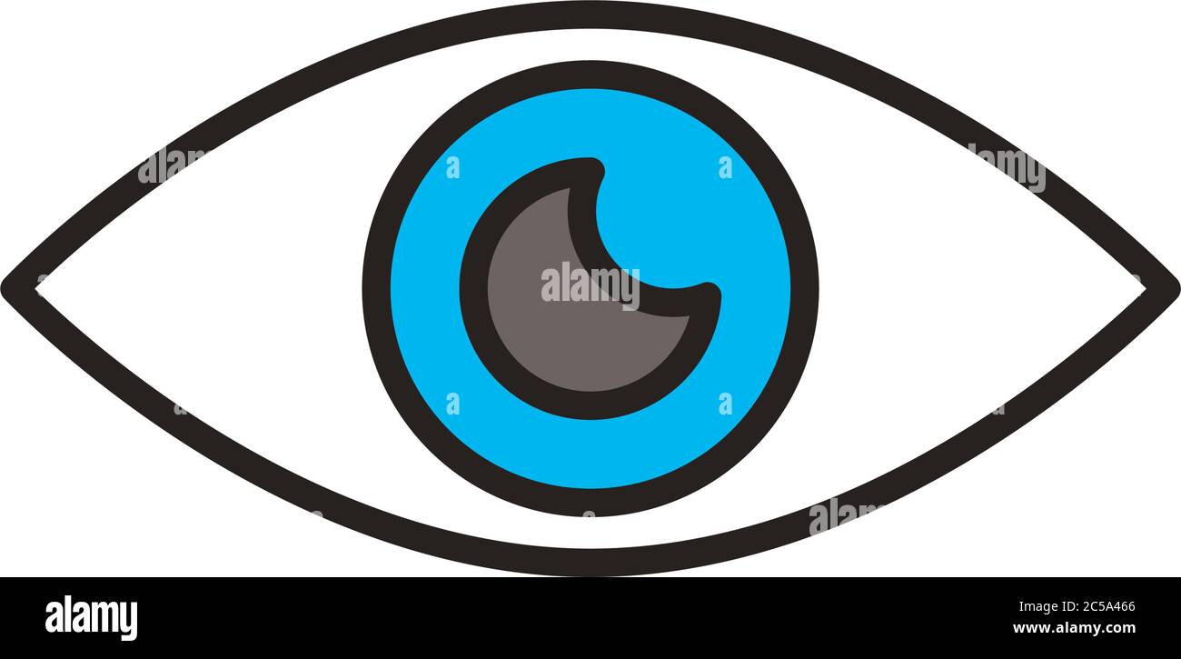 disegno dell'illustrazione vettoriale dell'icona della linea dell'organo umano dell'occhio e dello stile di riempimento Illustrazione Vettoriale