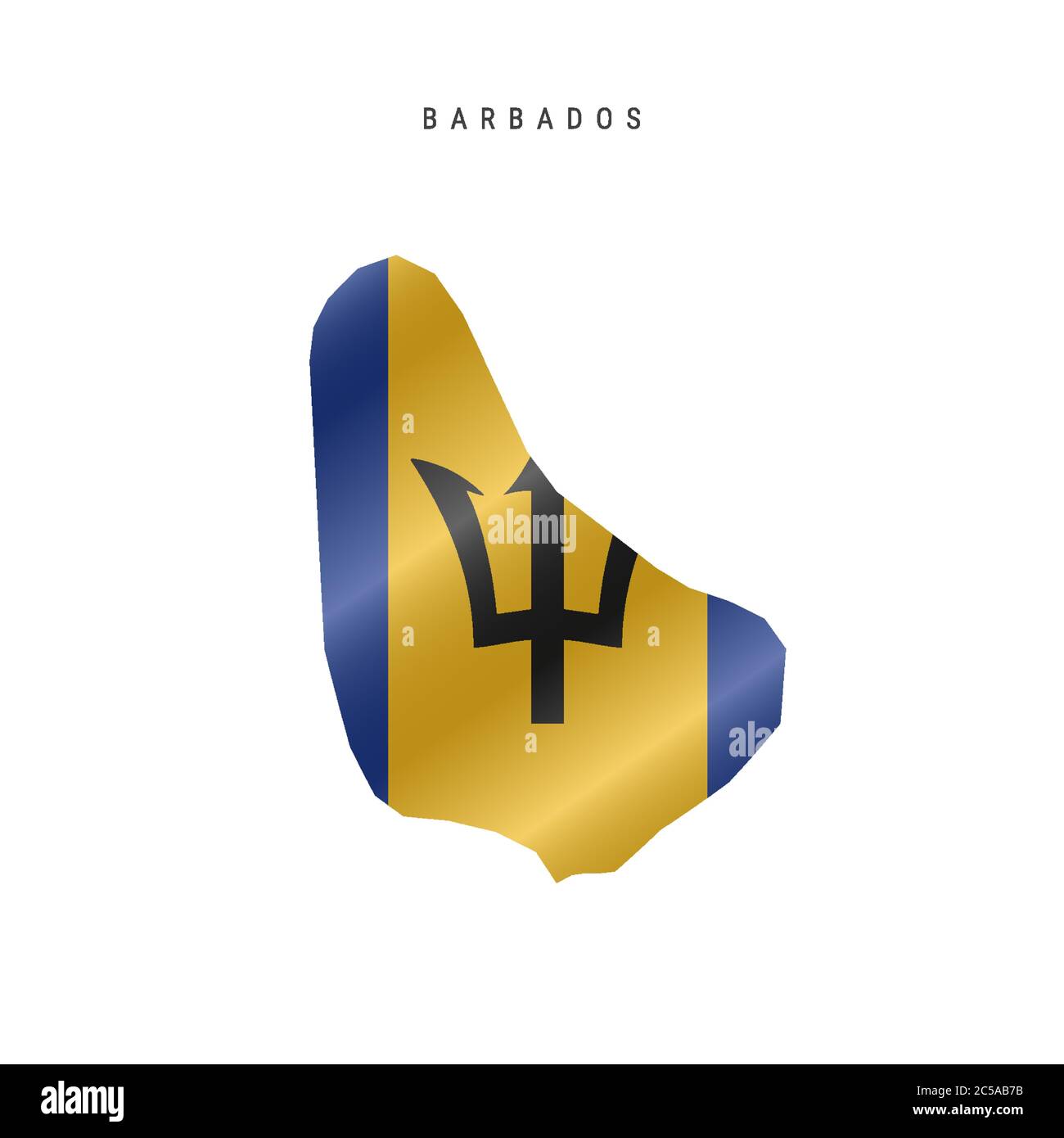 Mappa dettagliata delle bandiere delle Barbados. Mappa vettoriale con flag mascherato. Illustrazione Vettoriale
