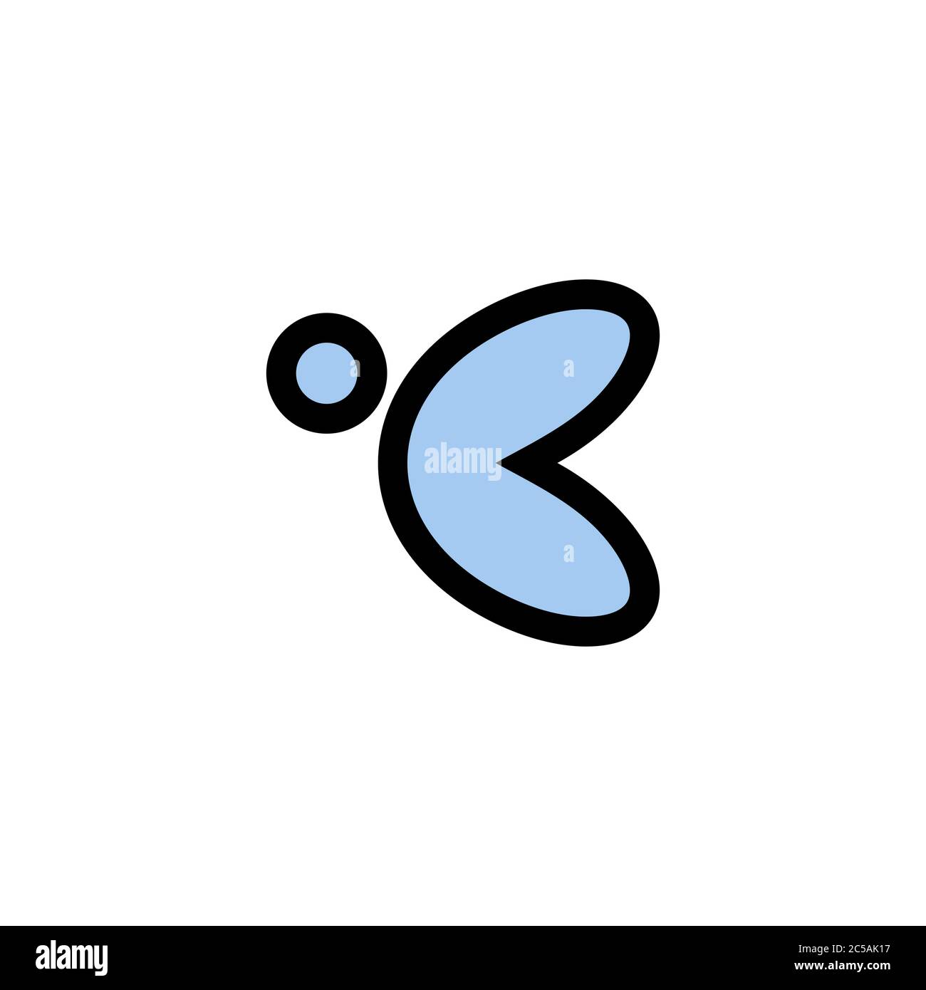 Modello di design con logo Butterfly, isolato su sfondo bianco. Illustrazione Vettoriale