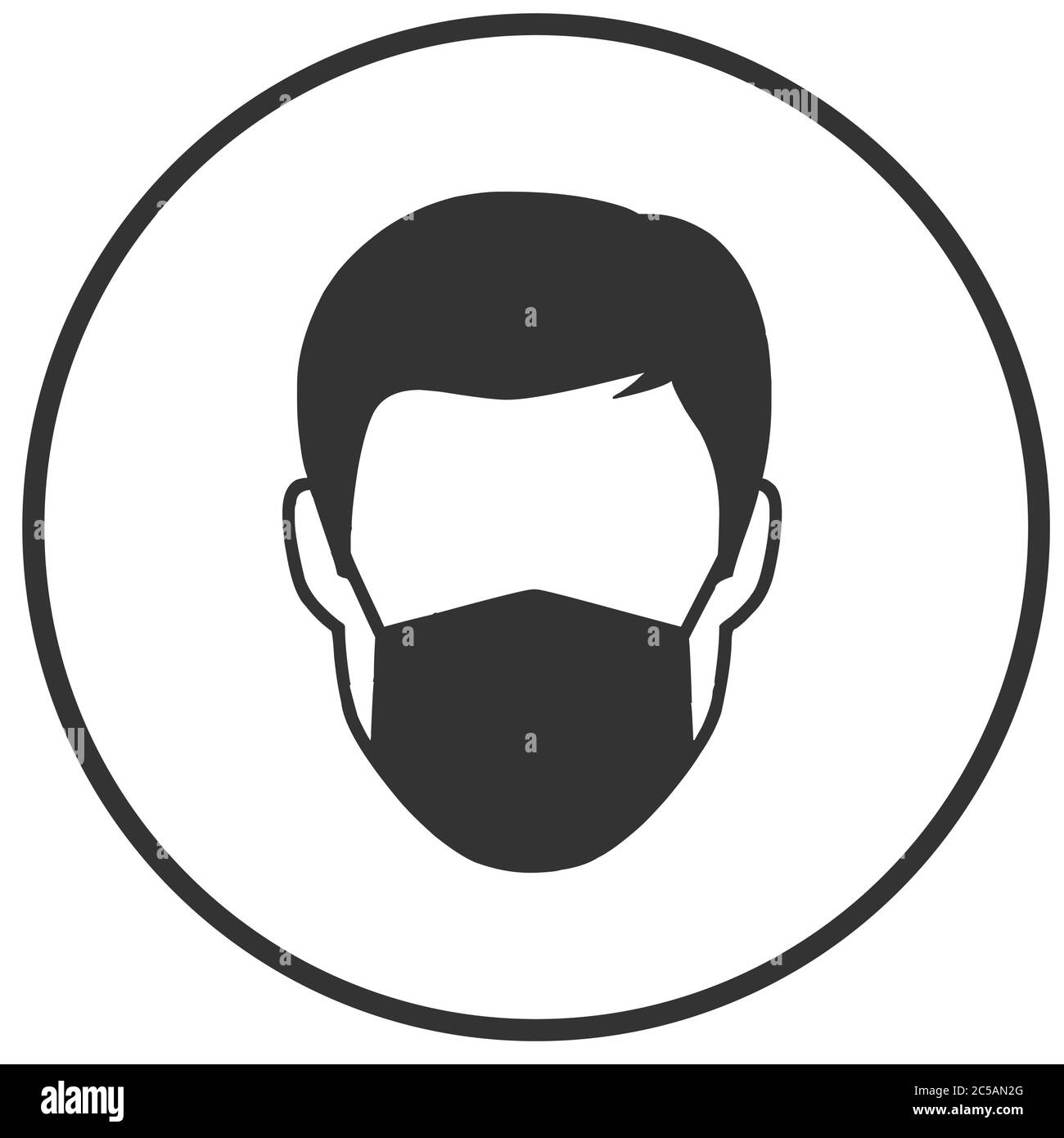 Uomo con maschera facciale icona illustrazione vettoriale Illustrazione Vettoriale