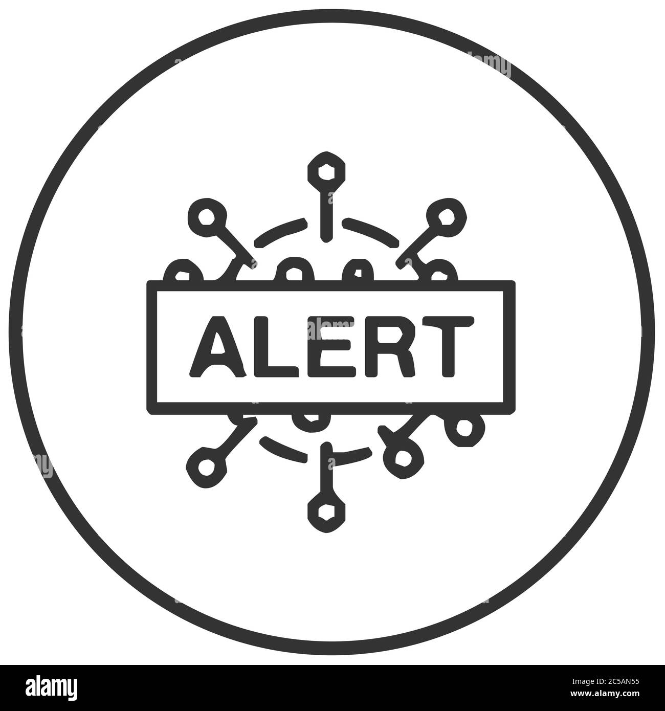 Immagine vettoriale dell'icona di avviso COVID-19 Illustrazione Vettoriale