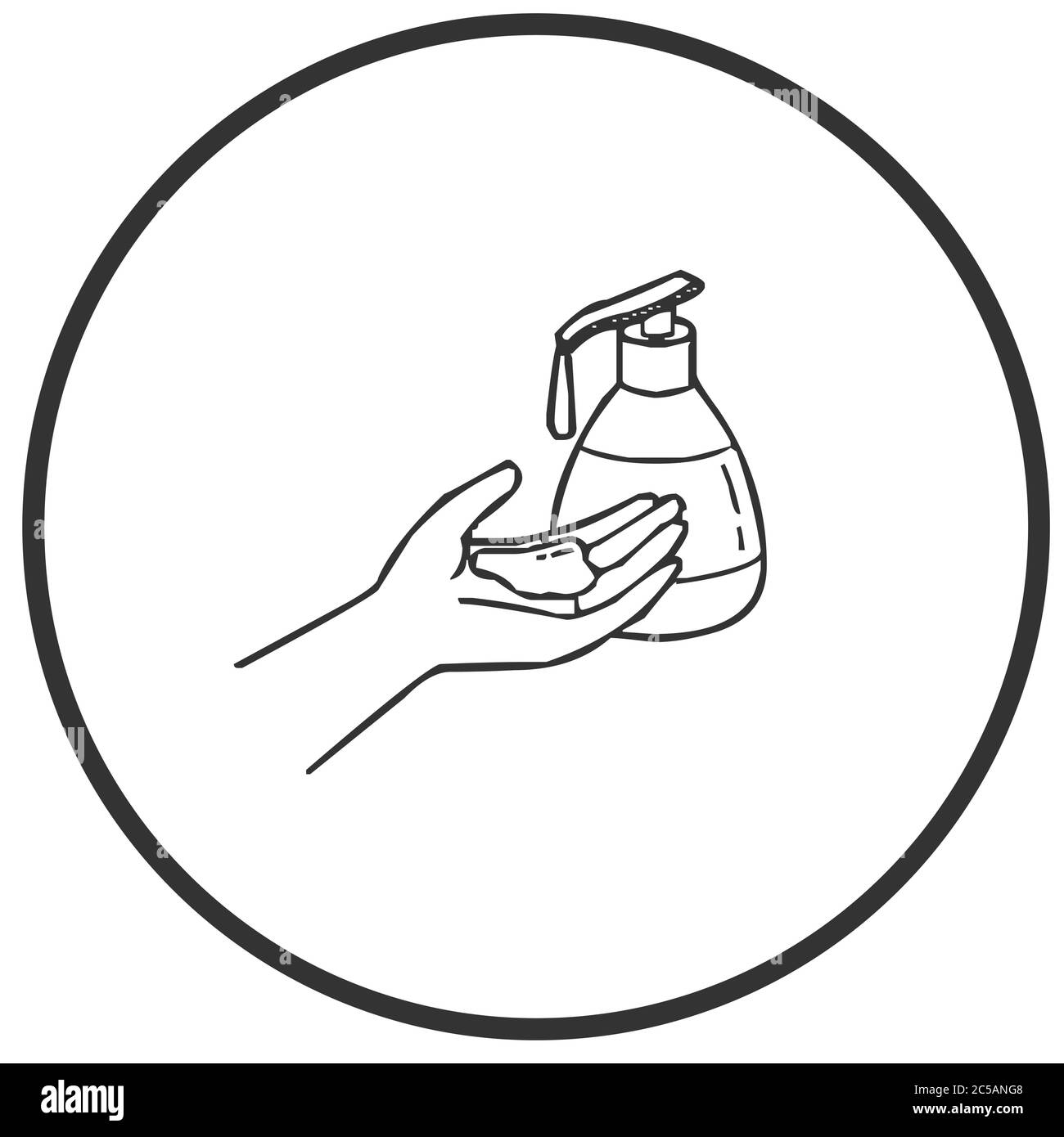 Lavare la mano con acqua e sapone icona illustrazione vettoriale Illustrazione Vettoriale