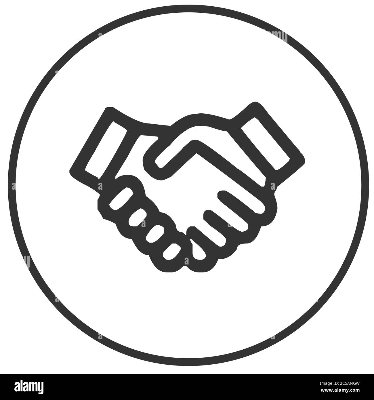 Shake Hand Business Deal icona Vector Illustration Illustrazione Vettoriale