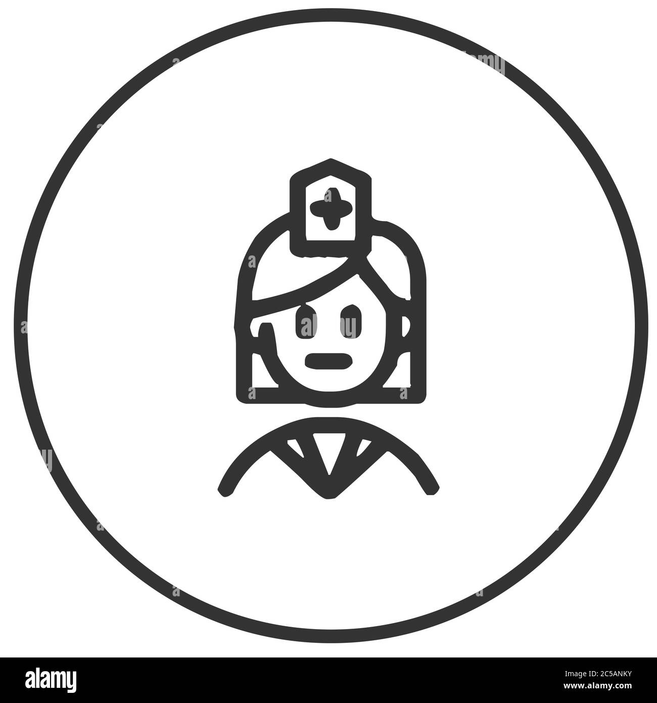 Illustrazione vettoriale dell'icona del lavoratore in prima linea dell'infermiere Illustrazione Vettoriale
