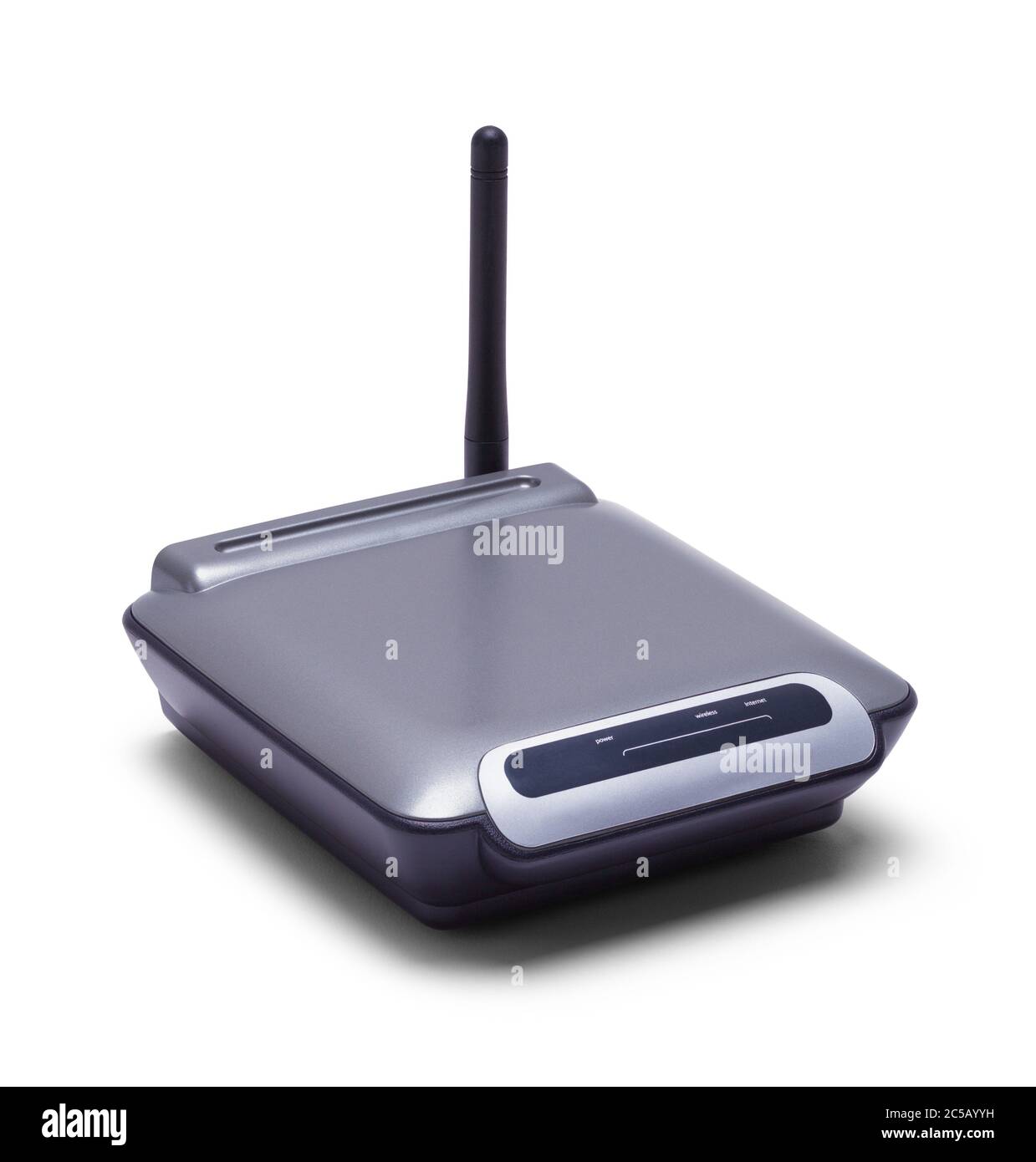 Router modem per computer wireless isolato in bianco. Foto Stock