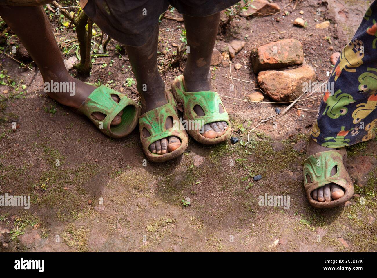 Visita alla cooperativa di caffè Gashonga nella regione del lago Kivu in Ruanda Foto Stock