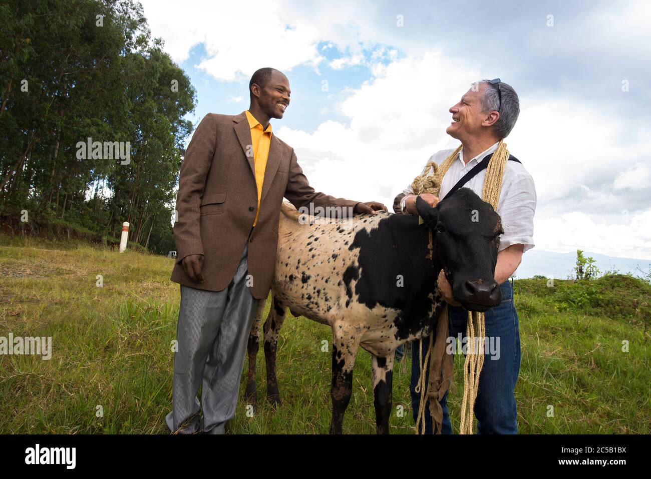 Bonus cooperative Gisuma concessi da Rob Fiedler di Africana Traders, Cyangugu, Ruanda Foto Stock