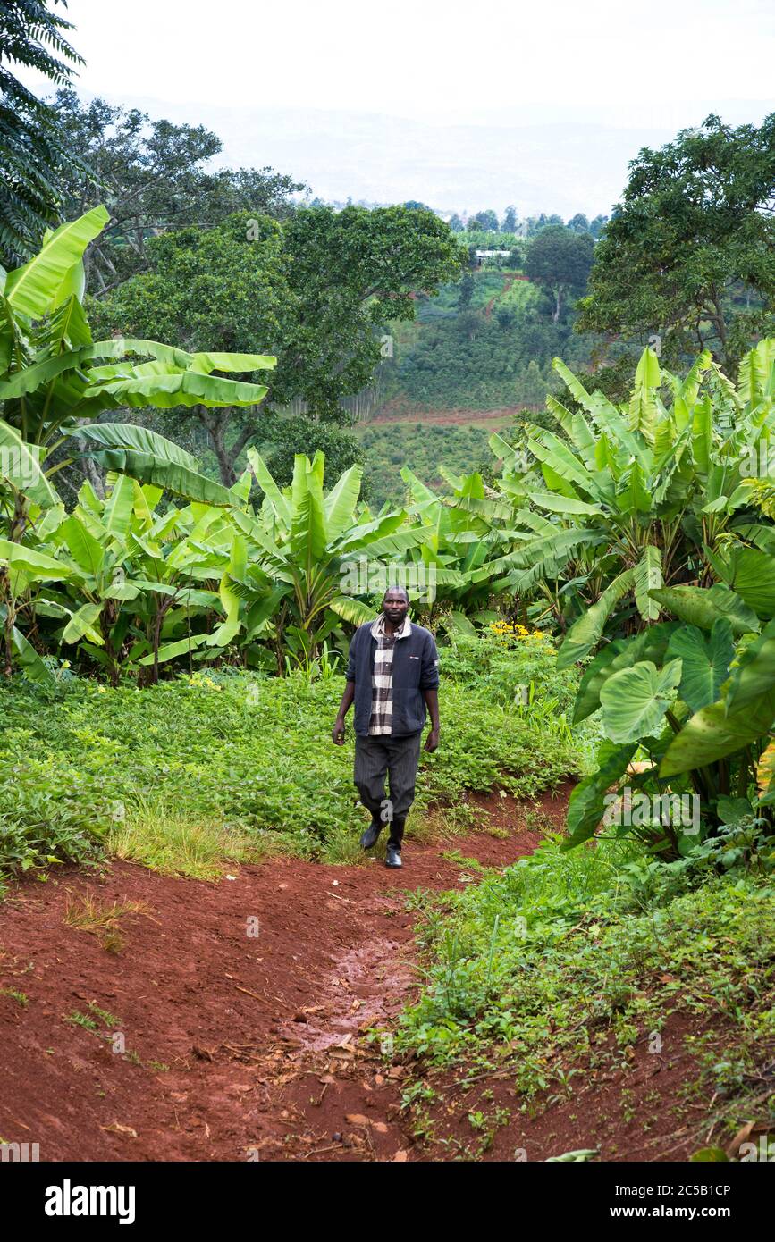Stazione di lavaggio di Gisuma e agricoltori del collettivo Foto Stock