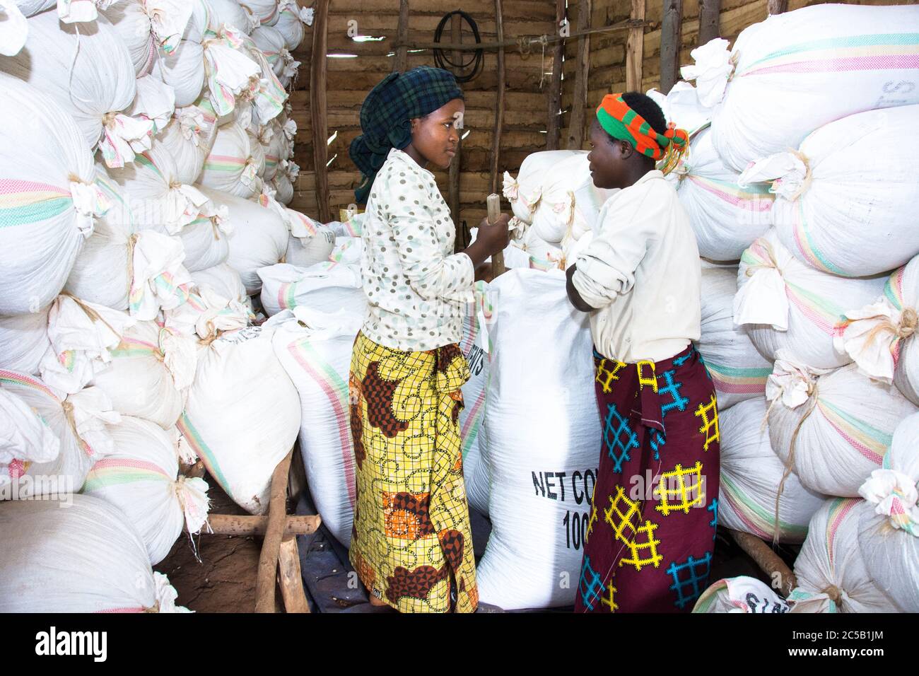 Stazione di lavaggio Kinyaga e visita ai campi agricoli e casa Cyangugu Ruanda Foto Stock