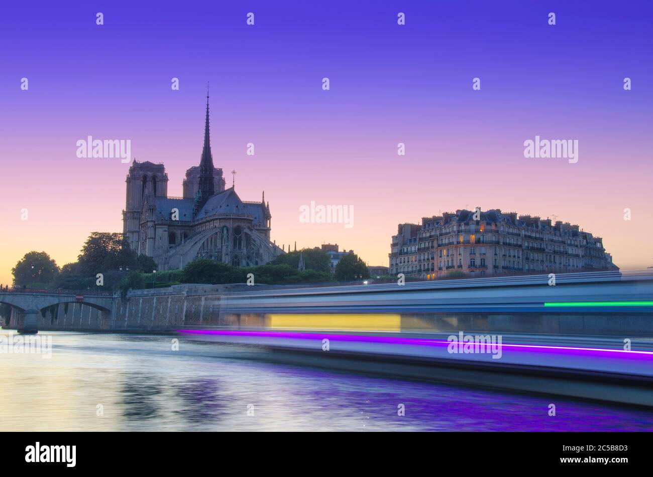 Cattedrale di Notre-Dame di notte, Parigi, Francia Foto Stock Cattedrale di Notre-Dame di notte, Parigi, Francia Foto Stock