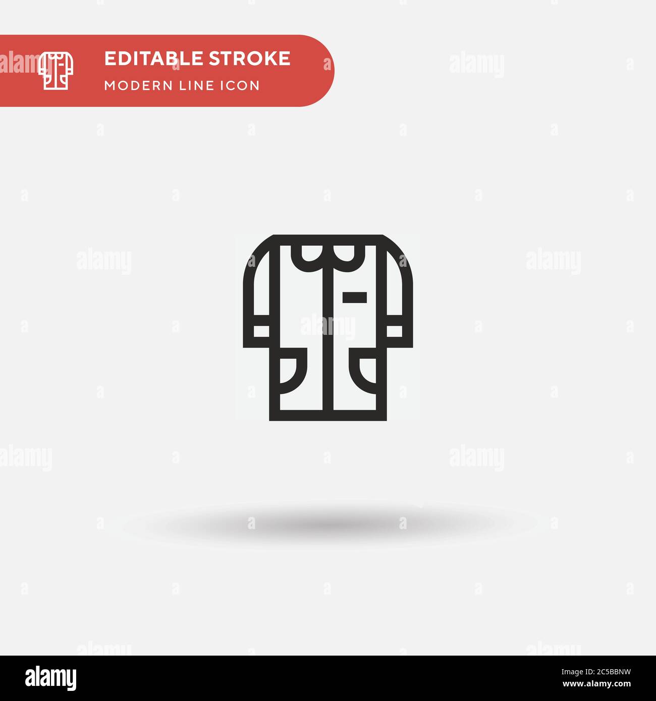 Icona vettore semplice smock. Modello di disegno simbolo illustrazione per elemento UI mobile Web. Pittogramma moderno a colori perfetto su tratto modificabile. Icone fumate per il vostro progetto di affari Illustrazione Vettoriale