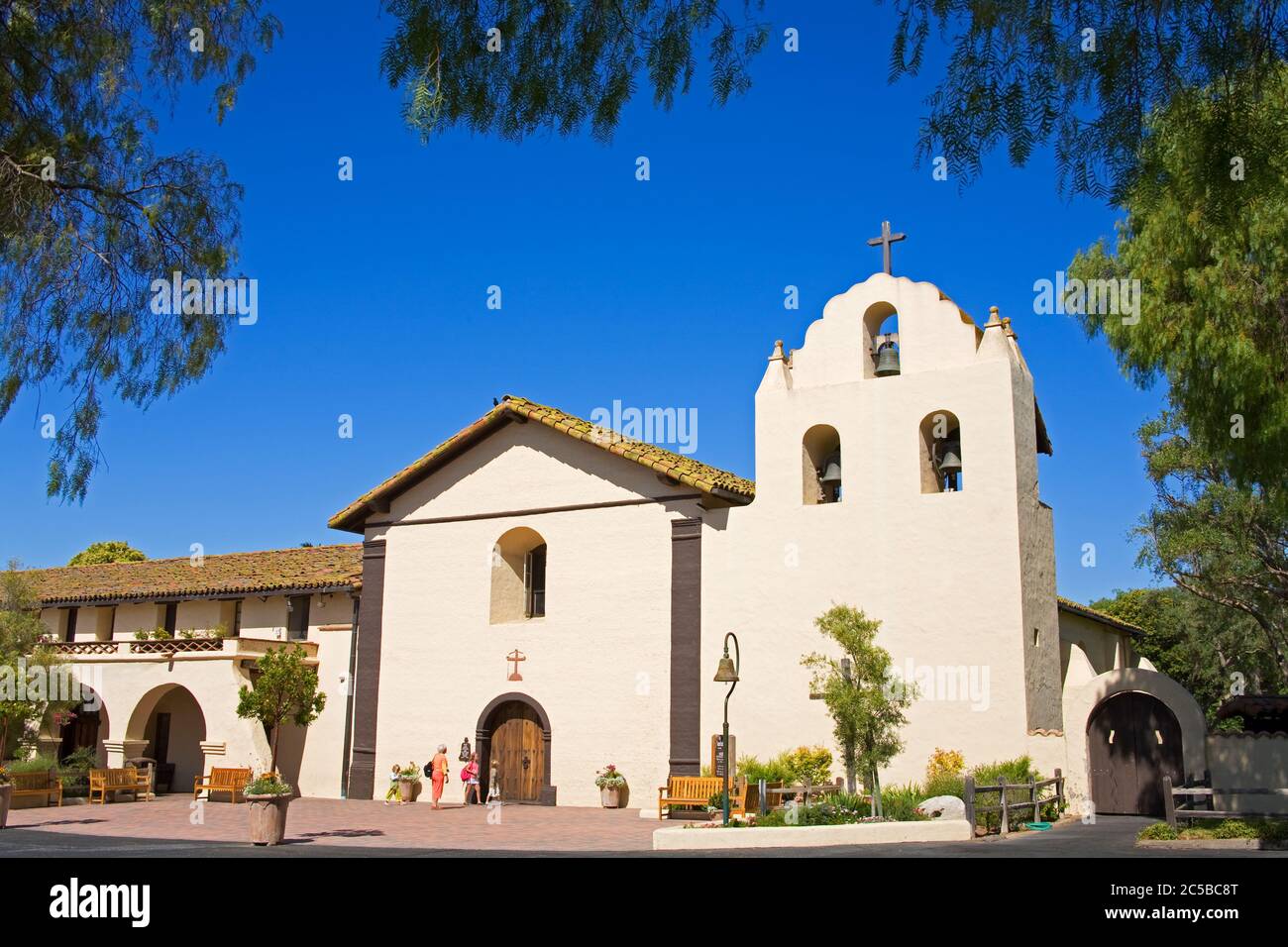 Vecchia missione Santa Ines, Solvang, Santa Barbara County, California centrale, Stati Uniti Foto Stock