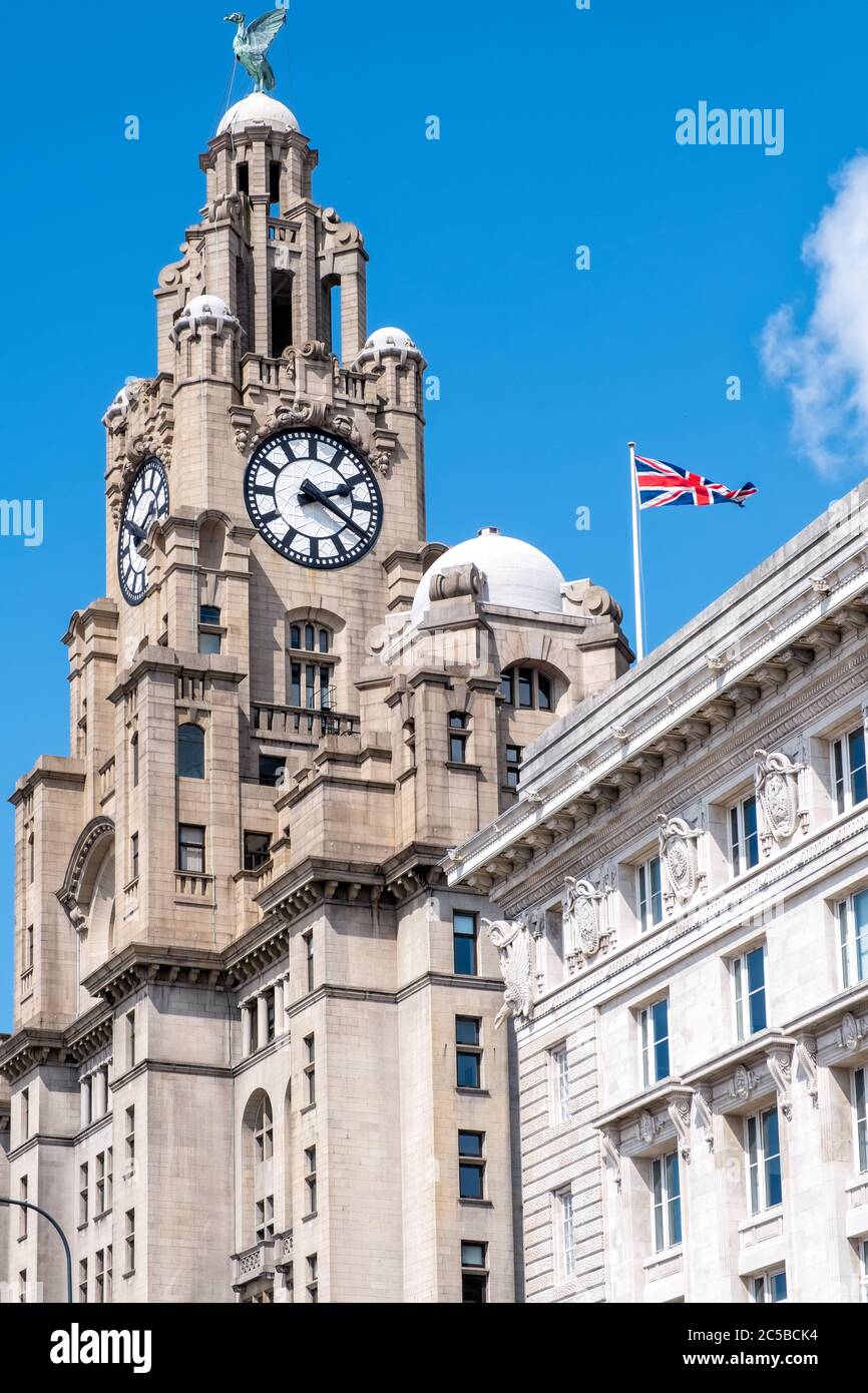 Il Royal Liver Building, un simbolo della città di Liverpool Foto Stock