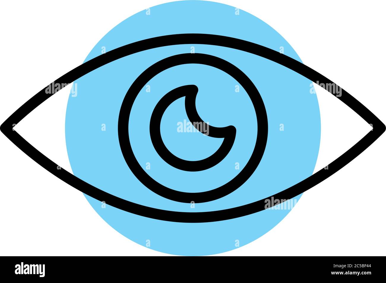 disegno vettoriale dell'icona dello stile della linea dell'organo umano dell'occhio Illustrazione Vettoriale