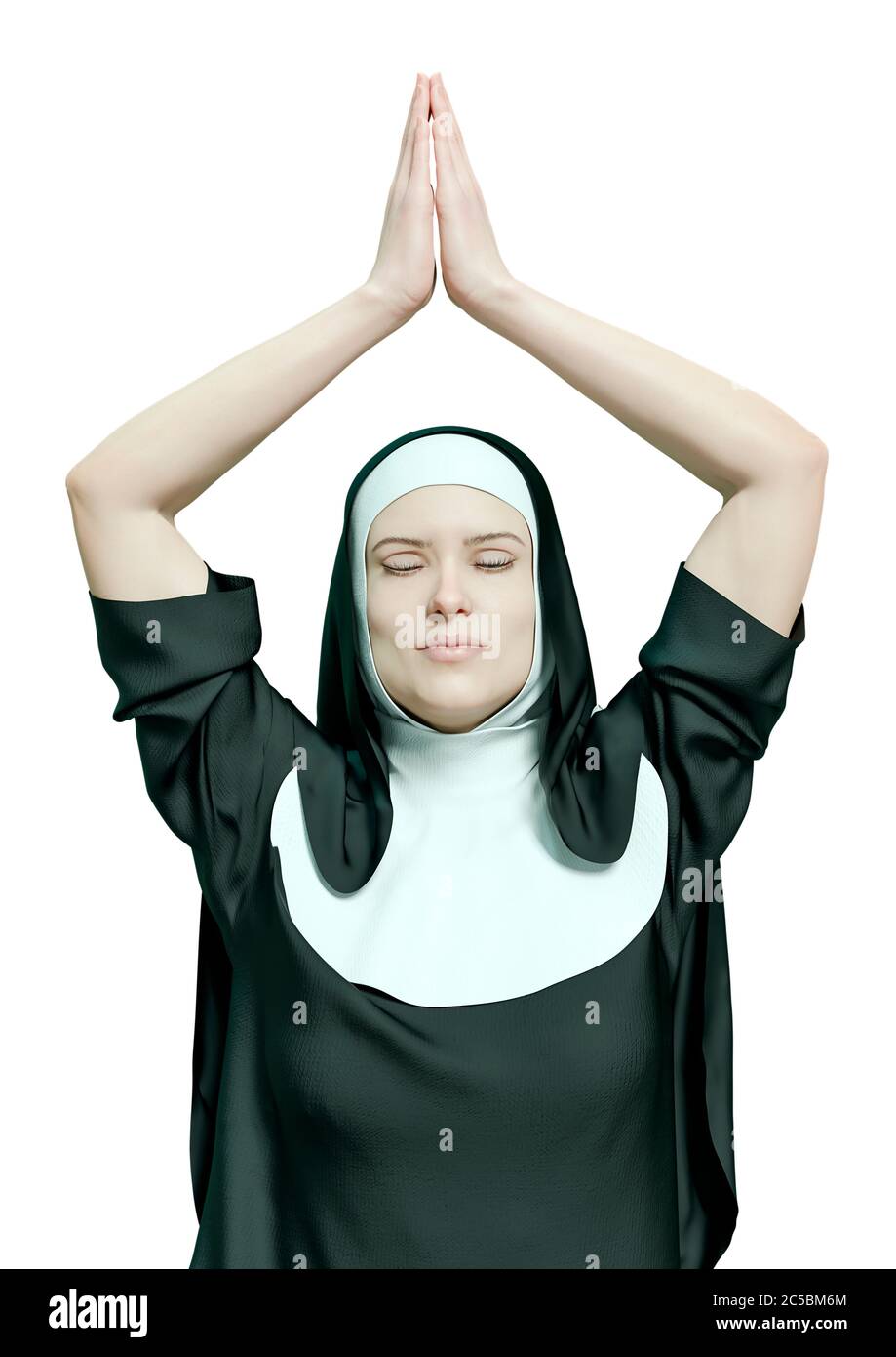 non fare un ritratto yoga, illustrazione 3d Foto Stock