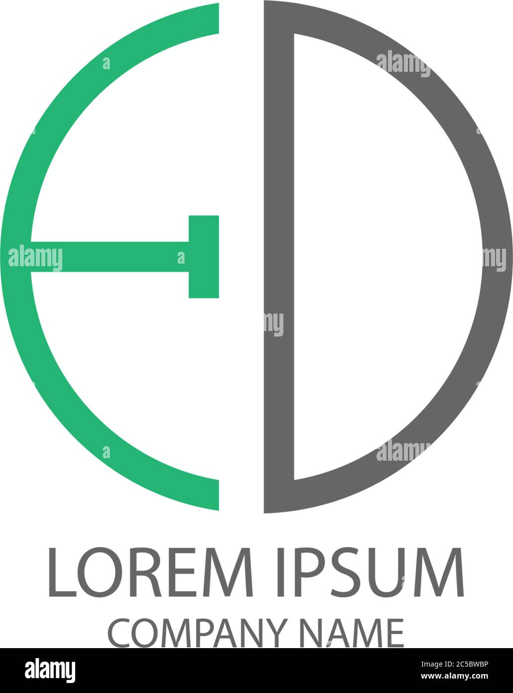 Design circolare con logo ed in lettere in arancione e nero Illustrazione Vettoriale