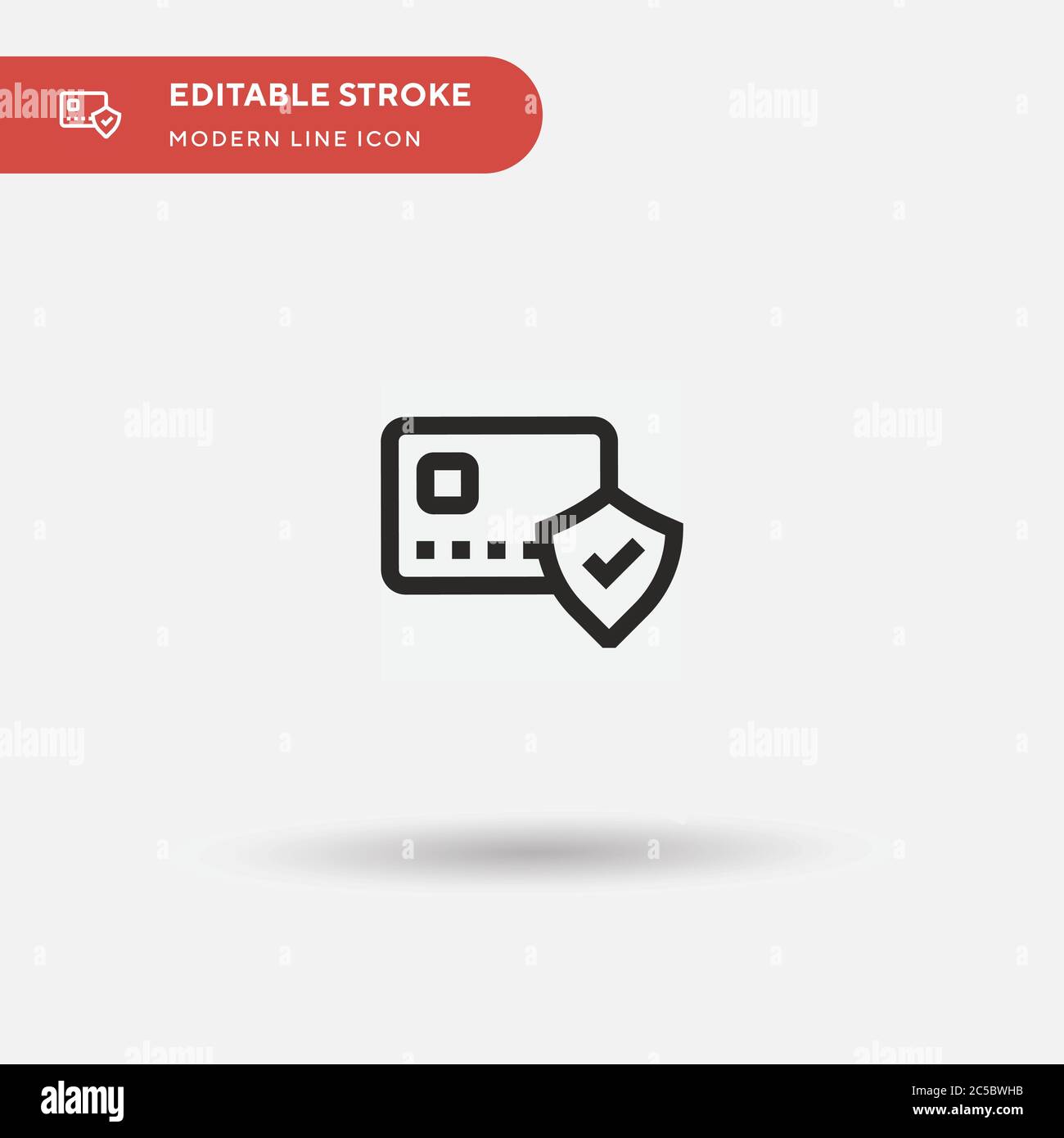 Icona vettore semplice pagamento sicuro. Modello di disegno simbolo illustrazione per elemento UI mobile Web. Pittogramma moderno a colori perfetto su tratto modificabile. Icone di pagamento sicuro per il vostro progetto aziendale Illustrazione Vettoriale