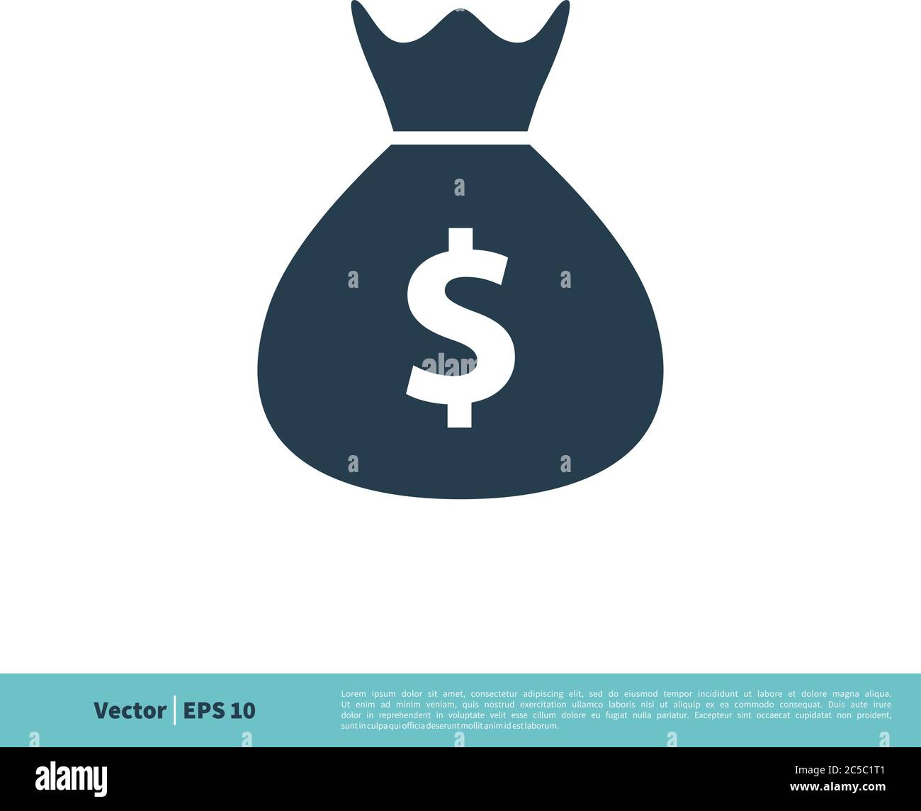 Money Bag icona Vector Logo modello Illustrazione Design. EPS vettoriale 10. Illustrazione Vettoriale