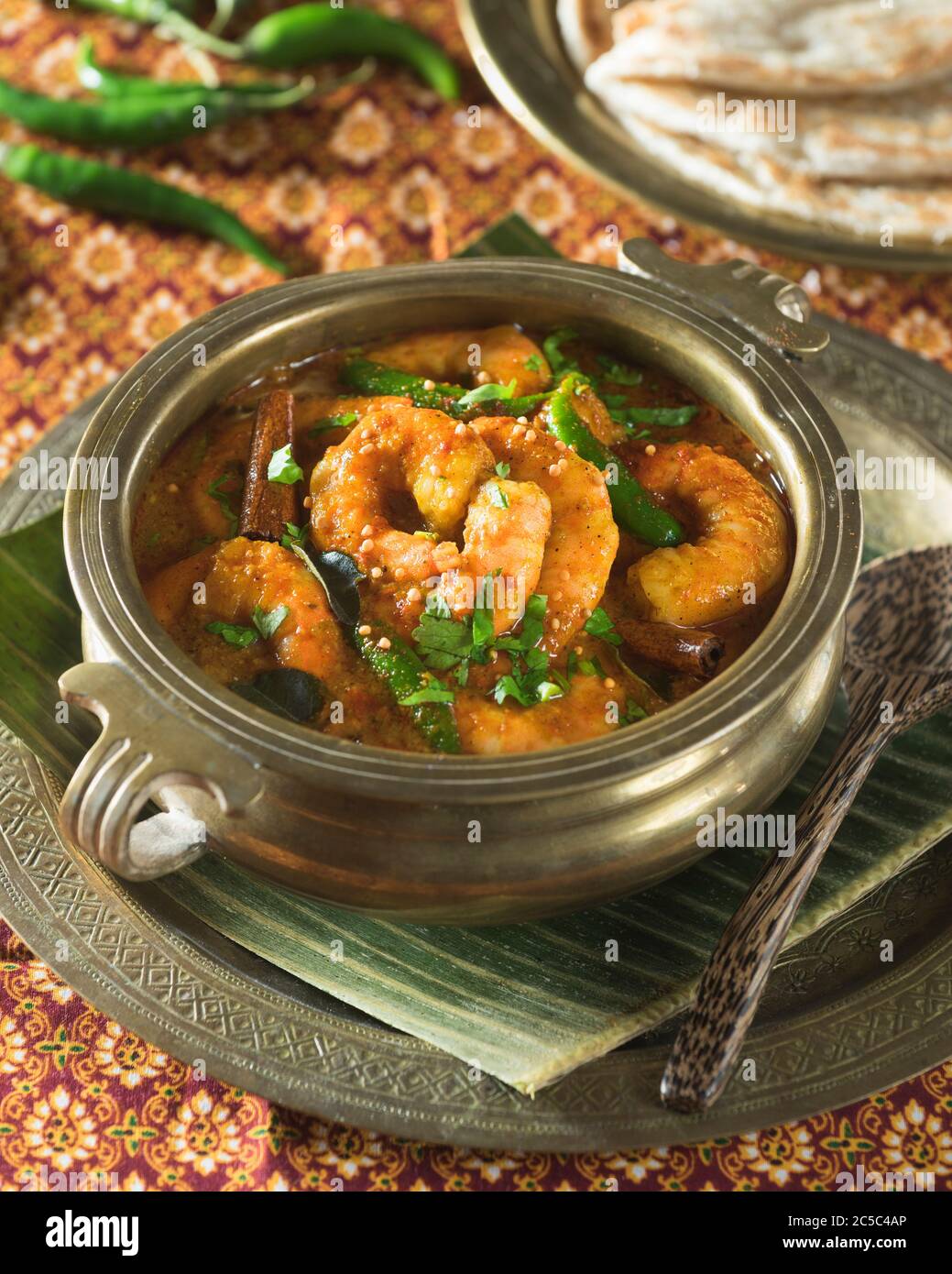 Re gamberi Chettinad. Curry di pesce dell'India del sud. India alimentare Foto Stock