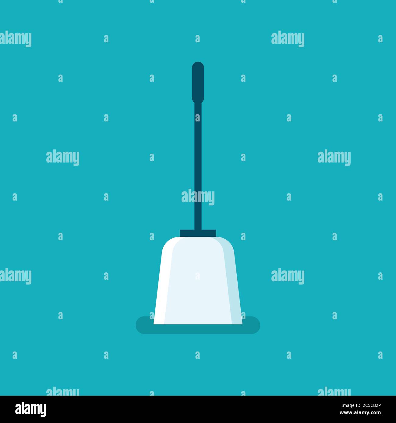 Spazzola per WC in stile piatto. Illustrazione vettoriale Illustrazione Vettoriale